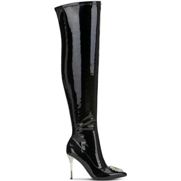 I.N.C. Int Concepts Women Black Romina Embellished Over-The-Knee Boots Size 9.5M - Picture 3 of 4